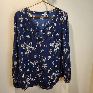 SONOMA Floral Button-Up Long Sleeves Blouse 0X